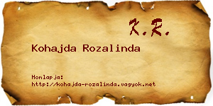 Kohajda Rozalinda névjegykártya